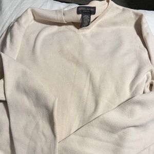 Banana Republic Cream Stretch V-Neck Pullover